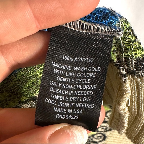 Say What? 2010s Vintage Knit Sweater Vest Neon Geometric Eclectic Grandpa M - Picture 5 of 7